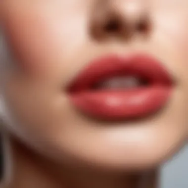 Glossy Lips with Hydration Close-up of glossy lips coated with hydrating lip gloss