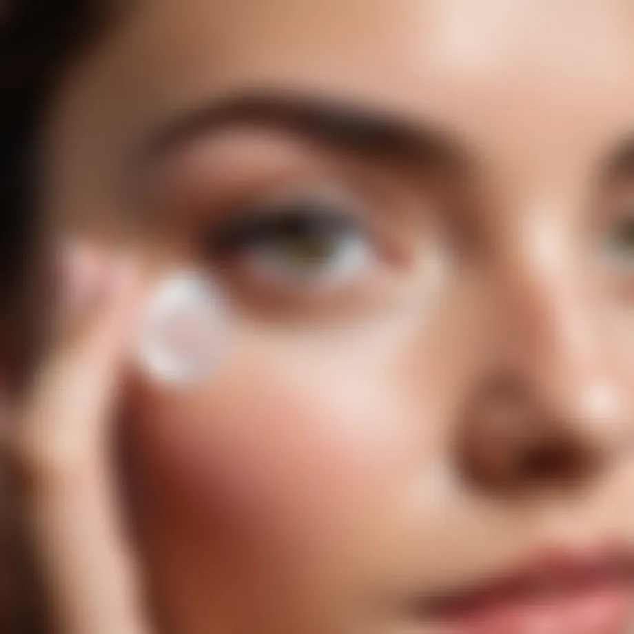 Hydrogel eye patches application on the under-eye area