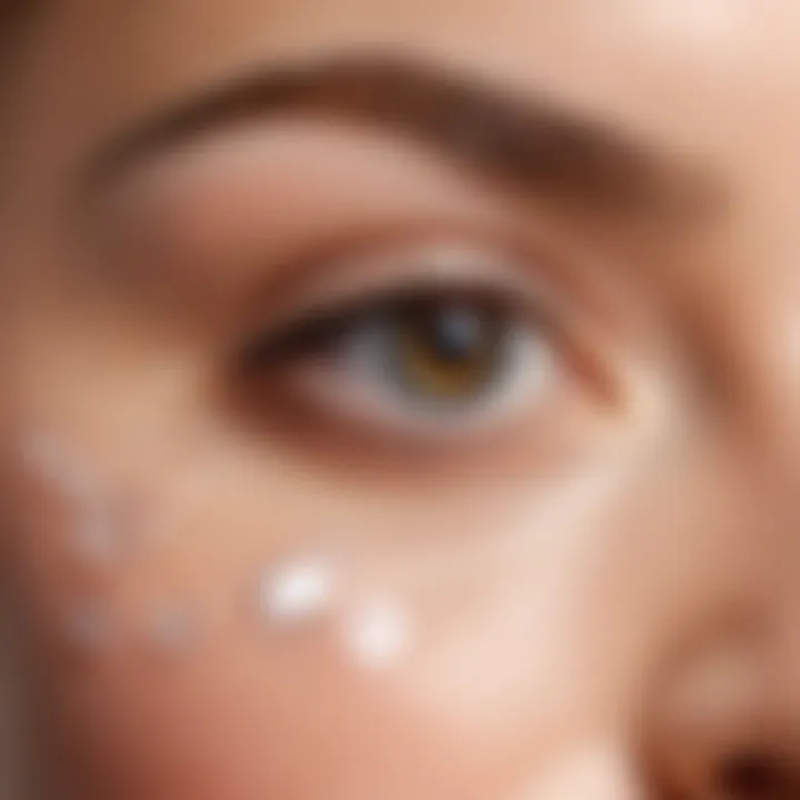 Hydrogel patches placed delicately under eyes.