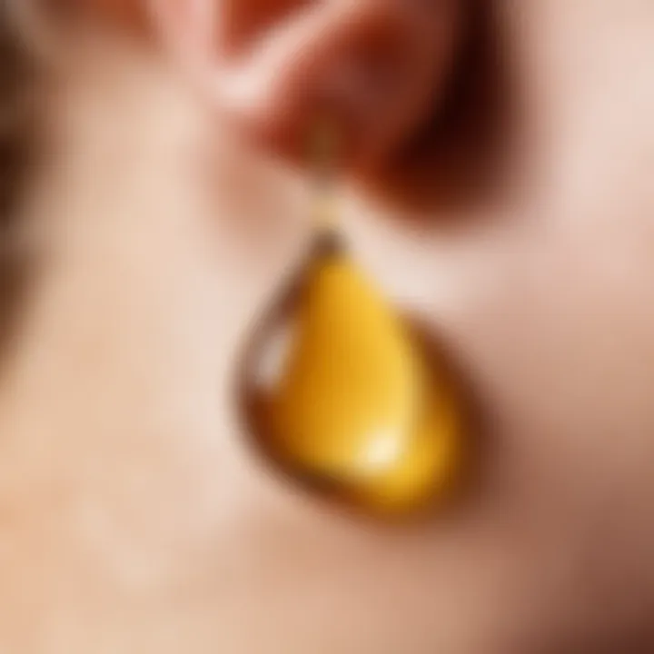 Close-up of hydrophilic oil drop on soft skin