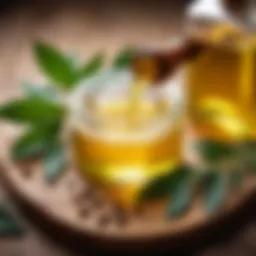 Close-up of hydrophilic oil with natural ingredients
