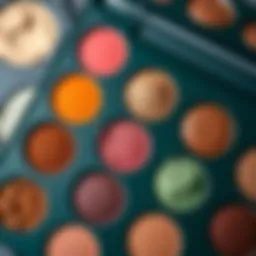 A palette of eyeshadow colors suitable for brown eyes.