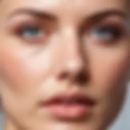 Close-up of irritated facial skin