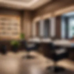 A luxurious salon setting showcasing the keratin treatment process