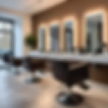 A serene setting depicting a hair salon environment where keratin treatment is performed.