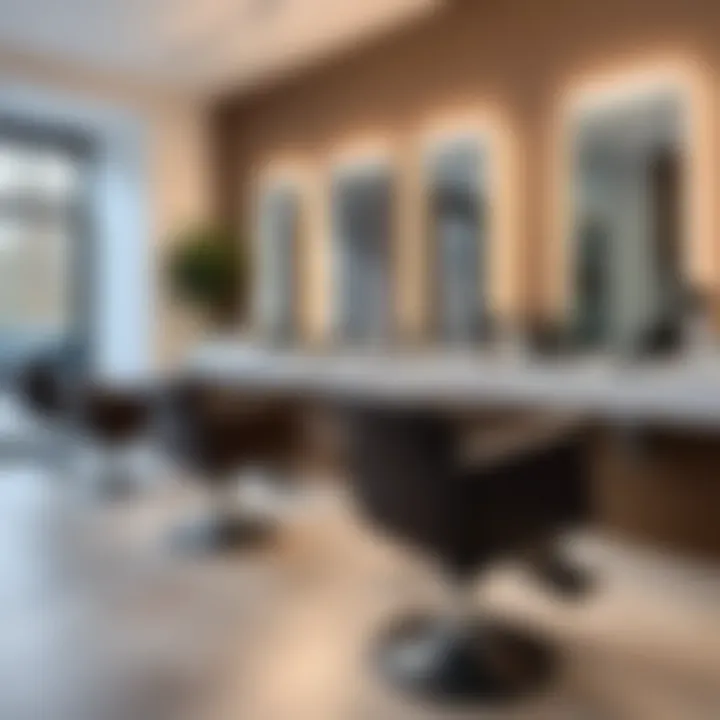 A serene setting depicting a hair salon environment where keratin treatment is performed.