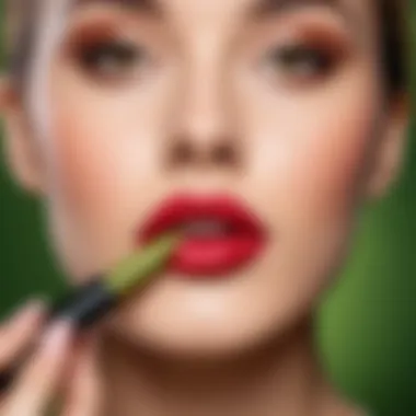 Art of Applying Olive Lip Color Stylish lip application technique