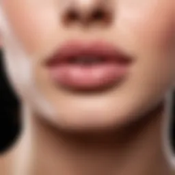 Close-up of lip patches on a skincare table
