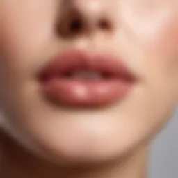 A close-up of lip patches placed on smooth lips