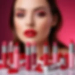 Vibrant shades of lip tints displayed on a vanity