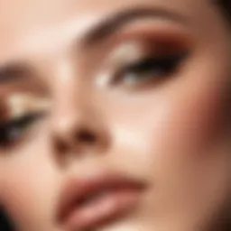 Elegant application of liquid shadows on eyelids