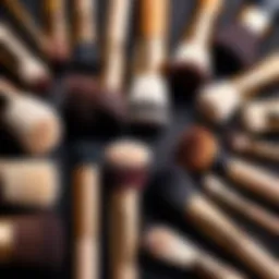 Quality makeup brushes showcasing different bristle types