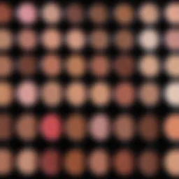 Different makeup finishes displayed on skin swatches