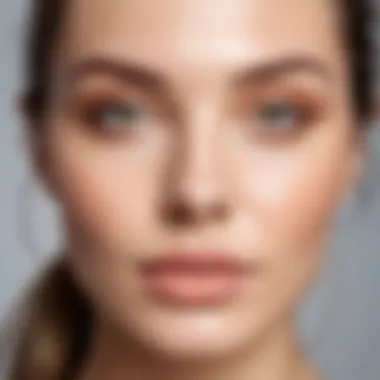 Healthy Skin After Makeup Removal A tranquil scene featuring a woman's face, showcasing the effects of proper makeup removal.