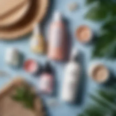 Natural Skincare Products for Aftercare An array of natural skincare products arranged artistically to complement the makeup removal process.