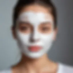 Teen applying a facial mask at home
