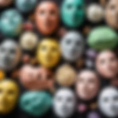 Types of Facial Masks Close-up of a variety of facial masks for teenagers