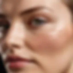 Close-up of skin showing fine wrinkles