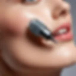 Close-up of a facial roller tool