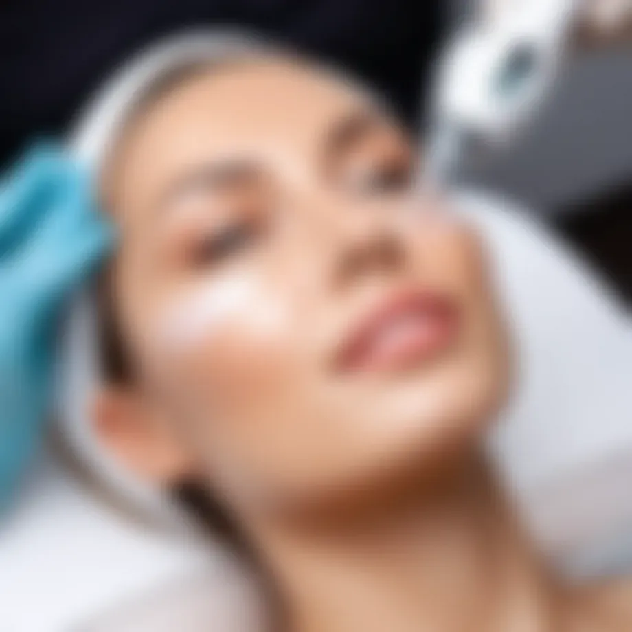 Close-up of mesotherapy treatment with a dermaroller