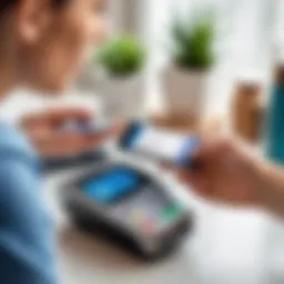 User interacting with a mobile payment app interface