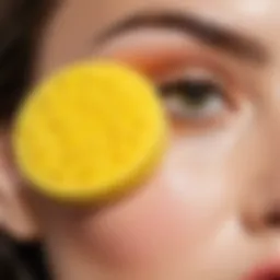 Wet sponge ready for makeup application