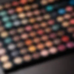 A vibrant palette showcasing a selection of mono eyeshadows.