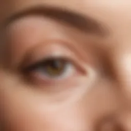Close-up of an eye area revealing fine lines and wrinkles