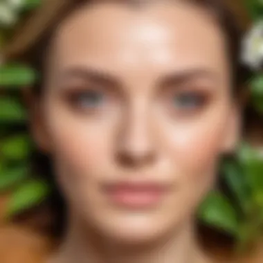 Natural ingredients for skin care on a wooden surface