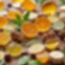 Close-up of natural ingredients rich in retinoids