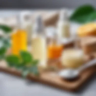 Natural skincare products on a table