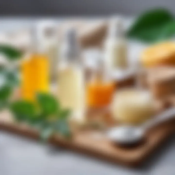 Natural skincare products on a table