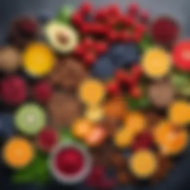 Natural Sources of Antioxidants: A Colorful Palette A vibrant display of various natural sources rich in antioxidants