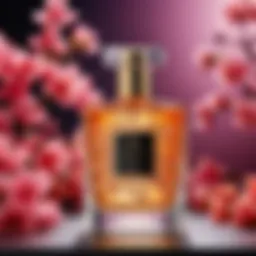 A close-up of a unique fragrance bottle showcasing intricate design