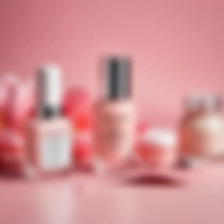 Illustration showing common nail care products