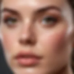 Close-up of oily skin with visible blemishes