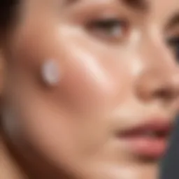 Close-up of anti-aging patches on the skin