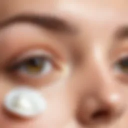 Close-up of under-eye patches with ingredients