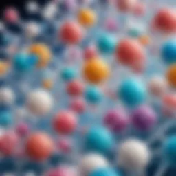 Illustration showcasing various peptide structures used in cosmetics