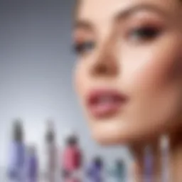 Illustration depicting various types of peptides used in cosmetics.