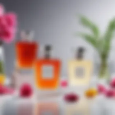 Trends in Modern Perfumery A beautifully arranged fragrance selection showcasing modern trends