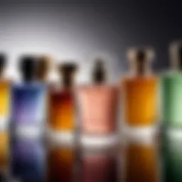 Elegant perfume bottles showcasing various fragrance types