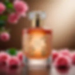 Elegant fragrance bottle with floral design