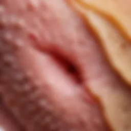 Detailed view of skin pores