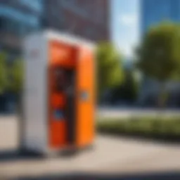 Modern parcel locker showcasing advanced technology