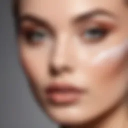 Elegant application of powder on a flawless complexion