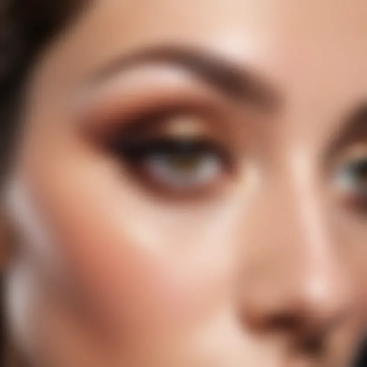 Demonstration of a smooth eyeshadow application technique