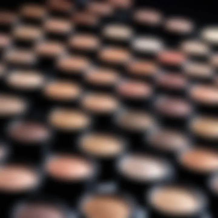 An array of eyeshadow products showcasing various textures and finishes