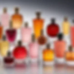 Elegant perfume bottles showcasing diverse designs