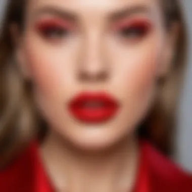 Red Lipstick Shades Comparison Color swatches showcasing various shades of red lipsticks